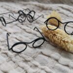 Mini okulary czarne do lalek z makramy, maskotek
