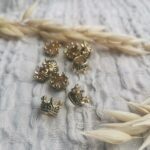 Korona do aniołków i laleczek z makramy mini złota