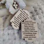 Tabliczka ze sklejki do makramy z modlitwą Aniele Boży N178