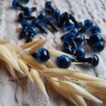 Mini oczy do sów, lalek z makramy niebieskie O42