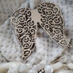 Skrzydła drewniane ażurowe do aniołków z makramy 12 cm m61