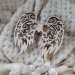 Skrzydełka drewniane ażurowe do aniołków z makramy m62 12cm