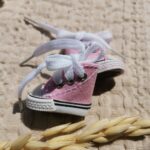 Mini buty Trampki do lalek z makramy 3,5 cm różowe B12