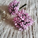 Ryżyk kwiatki - pręciki kolor różowy 12szt do kartek K39