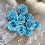 Kwiatki do makramy i kartek błękitne 10 szt K27