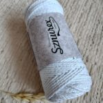 Sznurek do makramy pleciony 3mm Sznurex biały ze srebrną nitką