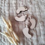 Scrapki drewniane do makramy stópki dziecka N206