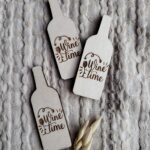 Scrapki drewniane do makramy butelka wina N203