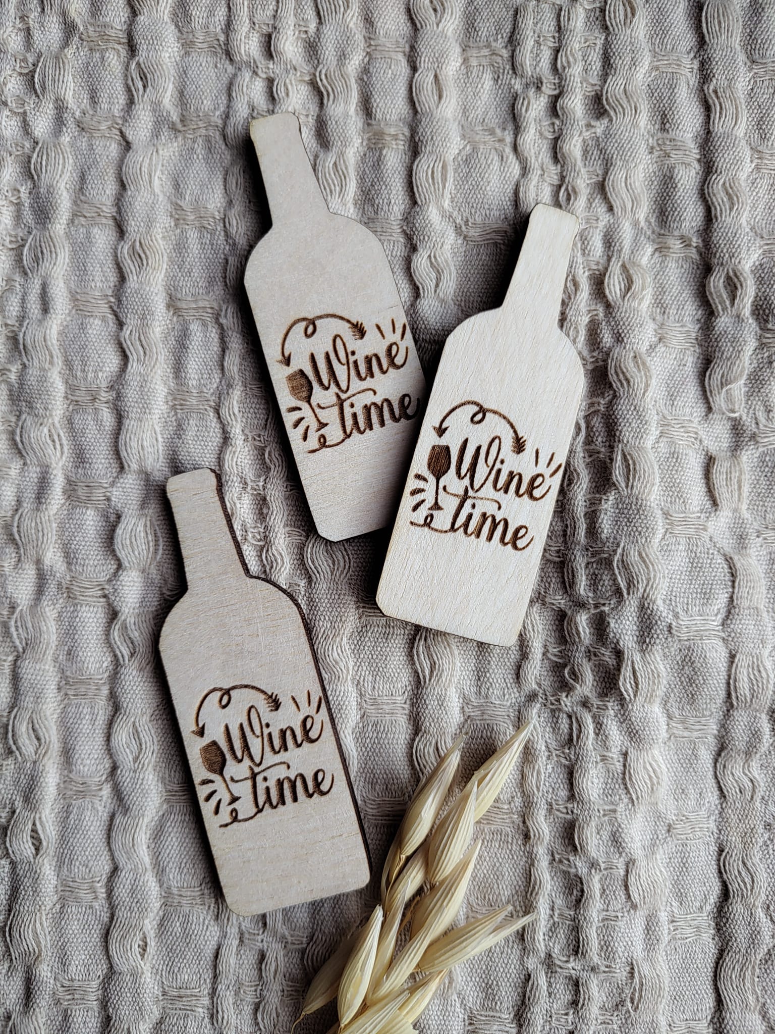 Scrapki drewniane do makramy butelka wina N203