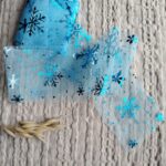 Tiul niebieski z gwiazdami do makramy na metry T48