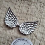 Skrzydełka srebrne do aniołków z makramy S3