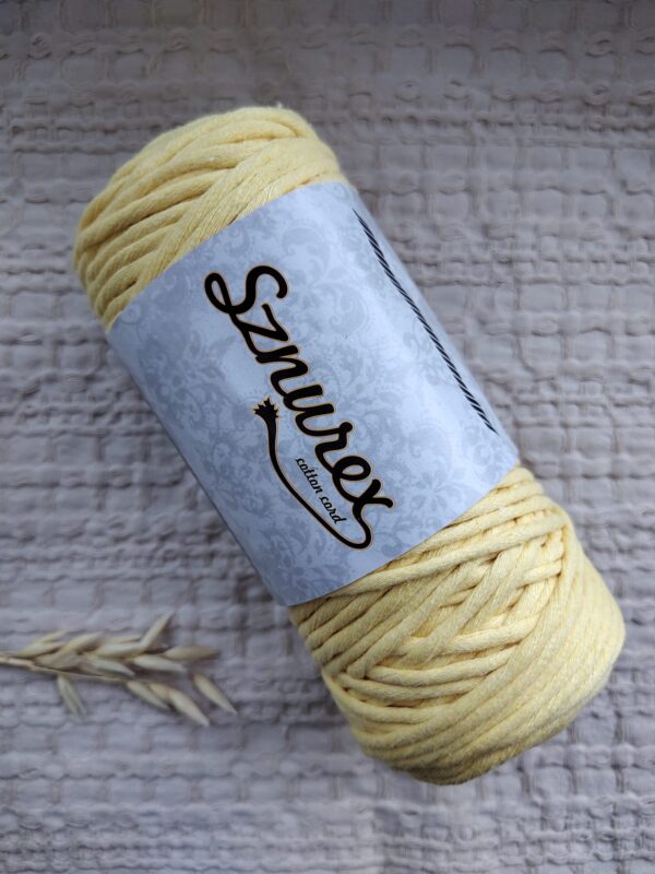 Sznurek do makramy żółty cytrynowy 3mm skręcany Sznurex