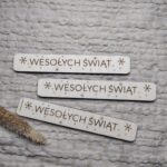 Drewniana tabliczka Wesołych Świąt N161