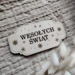 Drewniana tabliczka Wesołych Świąt N160