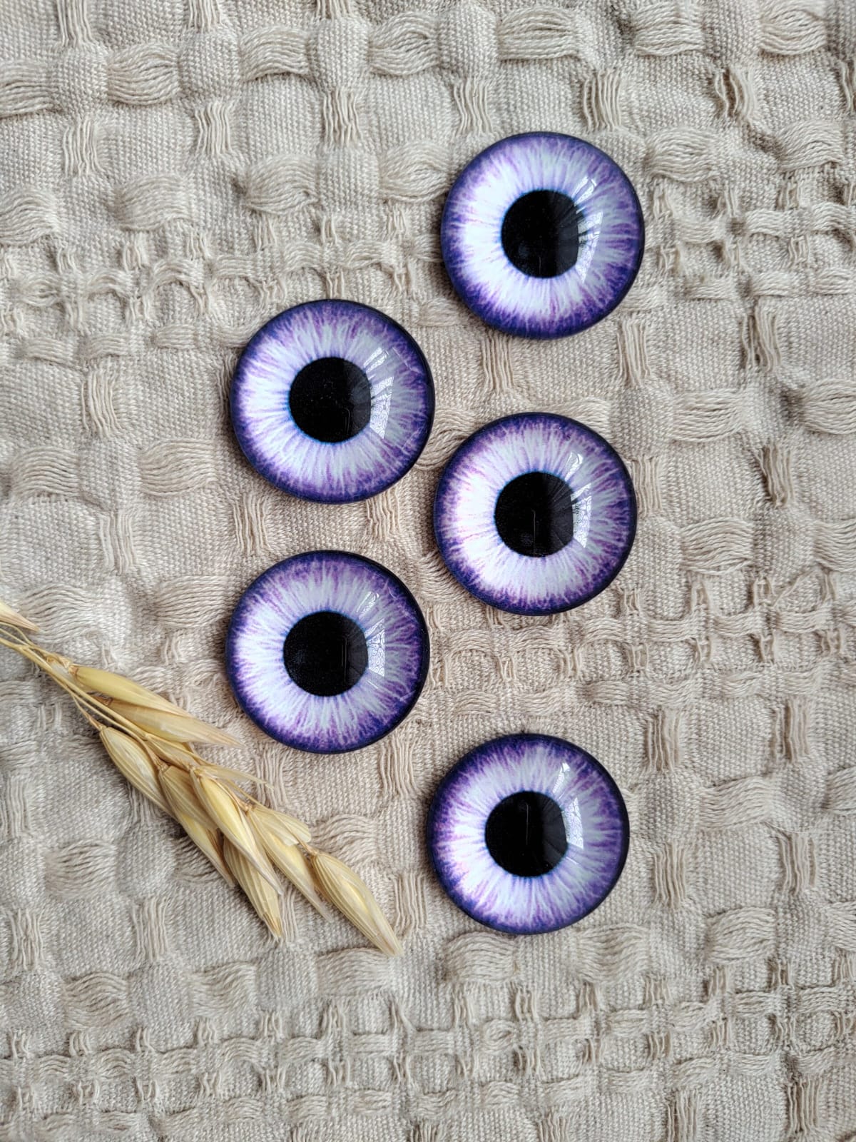 Oczy do maskotek kaboszony 25mm fioletowy O15