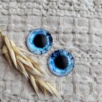 Oczy do maskotek kaboszony 25mm niebieski O21