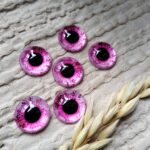 Oczy do maskotek kaboszony 25mm różowy O12