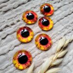 Oczy do maskotek kaboszony 25mm pomarańczowy O13