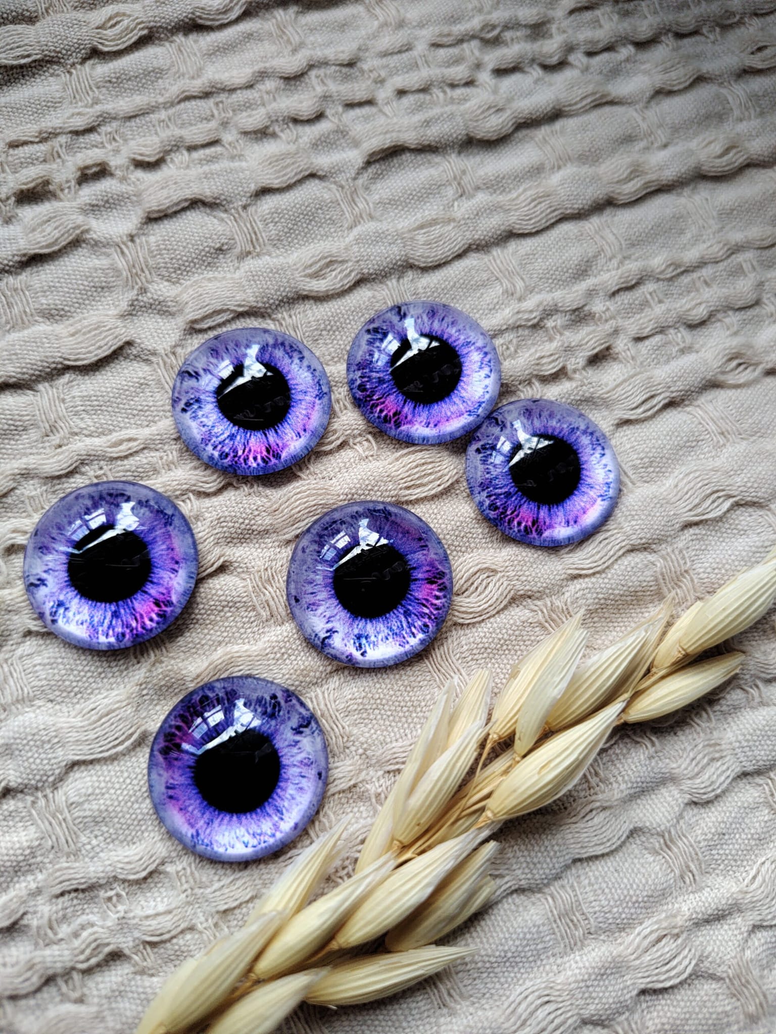 Oczy do maskotek kaboszony 25mm fioletowy O7