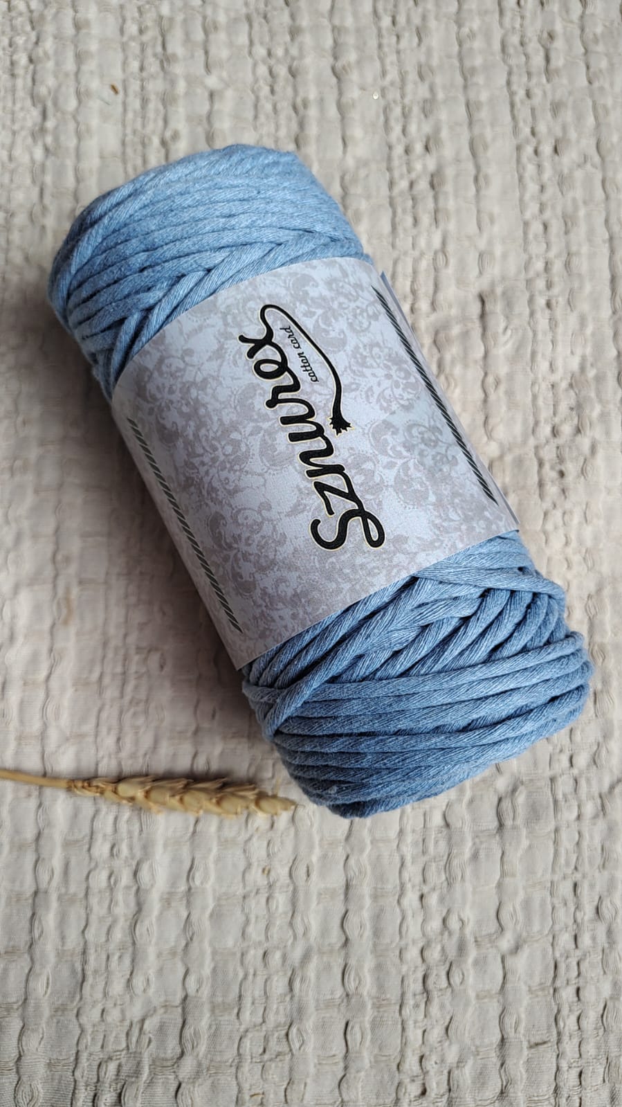 Sznurek do makramy 3mm skręcany jasny jeans Sznurex