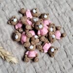 Różowy miś dodatek do makramy