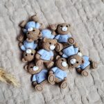 Niebieski miś dodatek do makramy