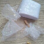 Tiul biały z połyskiem do makramy na metry T33