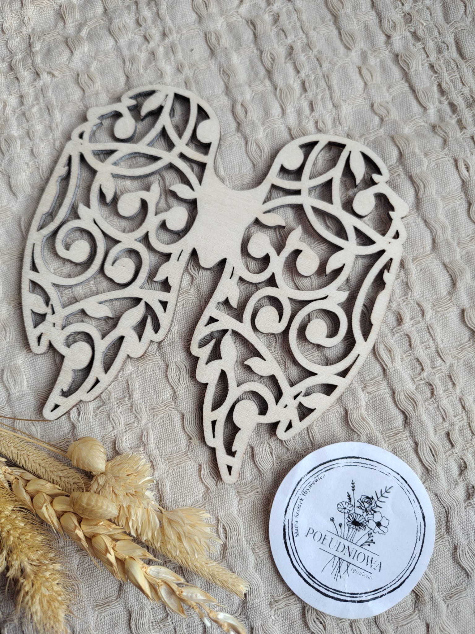 Skrzydełka do makramy drewniane 12cm x 12cm m18