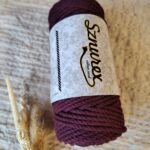 Sznurek do makramy 3PLY burgundowy 3mm 50m