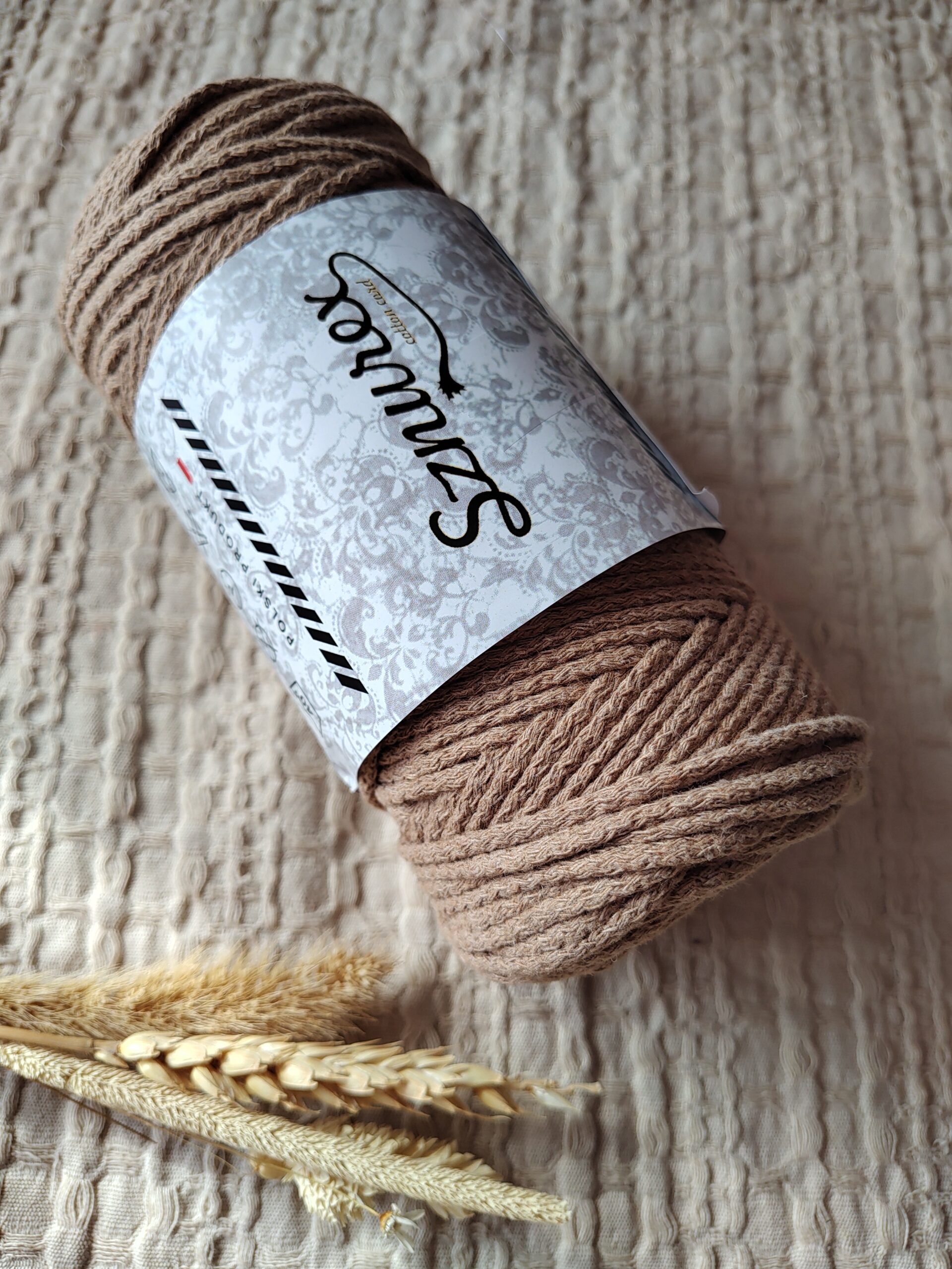 Sznurek do makramy 3mm pleciony whisky Sznurex