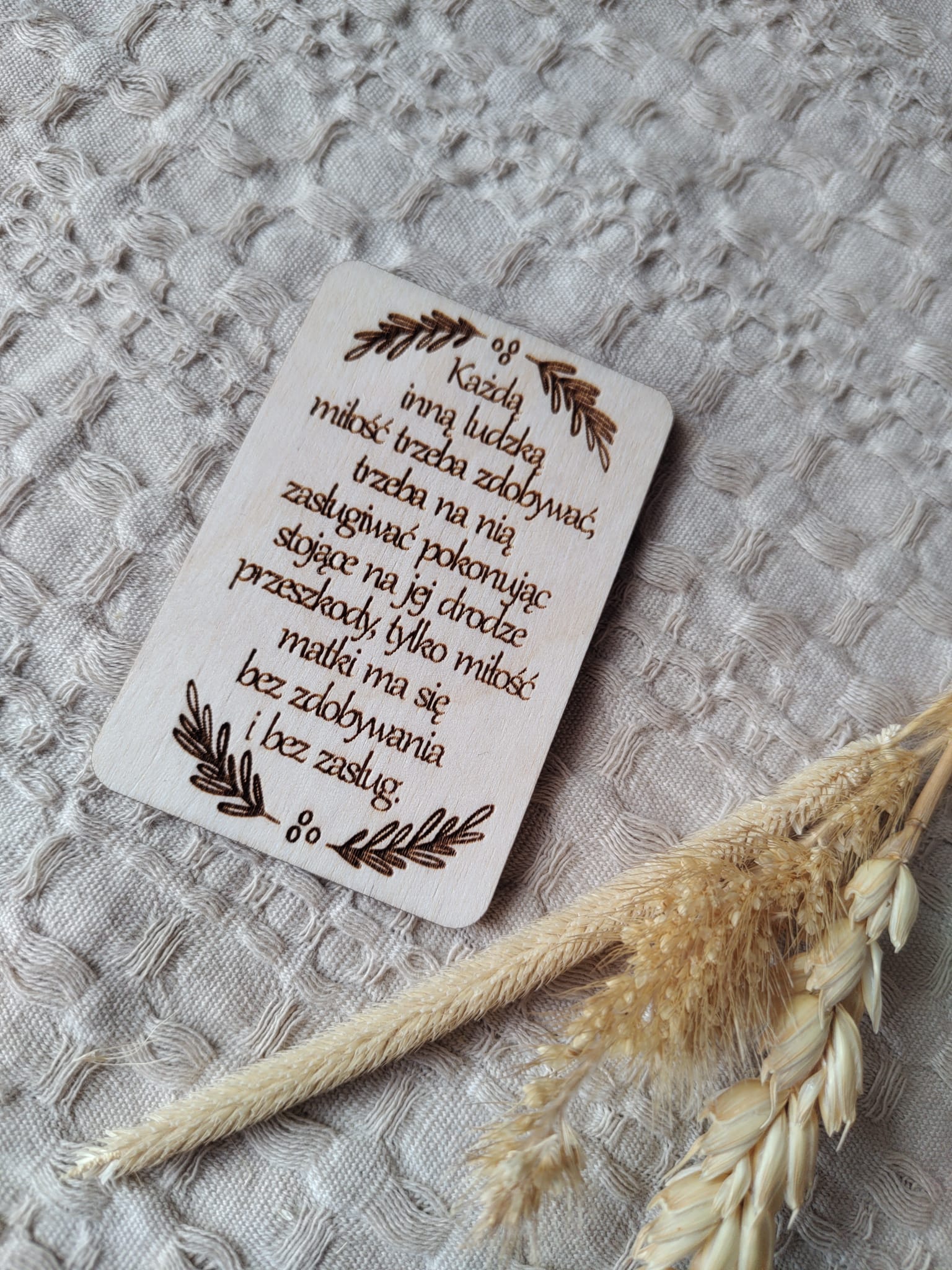 Tabliczka do ramki z makramy N189