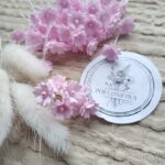 Mini kwiatki na główki aniołków i bukieciki 5szt pudrowy róż K73