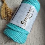Sznurek do makramy 3mm skręcany miętowy Sznurex