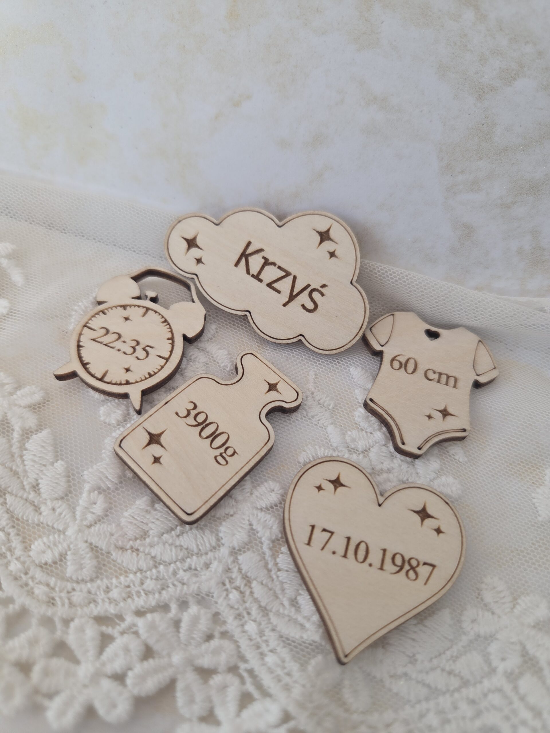 Metryczka do ramki z makramy około 3,5 cm 35 znaków P4