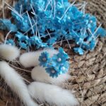 Mini kwiatki na główki aniołków i bukieciki 5szt niebieski K16