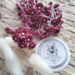 Mini kwiatki na główki aniołków i bukieciki 5szt bordowy K18