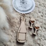 Dodatek do makramy szampan z kieliszkami ze sklejki N252