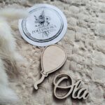 Dodatek do makramy balonik i imię ze sklejki P61 15 znaków