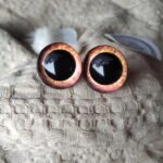 Oczy do sowy z makramy ogniste O51