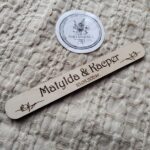 Drewniana tabliczka do makramy 2cm x 14cm  P63 40 znaków