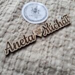 Drewniana tabliczka do makramy 2cm x 10cm  P62 40 znaków