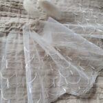 Tiul ozdobny na metry koronka ecru T37