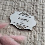 Tabliczka do makramy z HDF 7cm x 4,5cm  H52  30 znaków