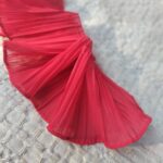 Tiul ozdobny na metry plisowany czerwony T59