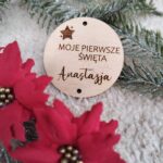 Bombka baza do chwosta + imię 6cm BN156 20 znaków