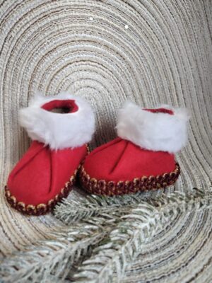 Buty do skrzatów i choinek czerwone B19