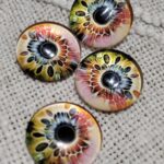 Oczy do sowy z makramy kolorowy mix O58