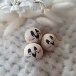 Drewniane główki do makramy króliczek B14