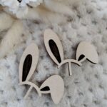 Dodatek do makramy uszy Zająca ze sklejki 5cmx5cm N510