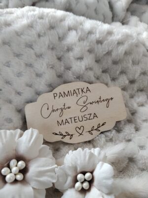 Drewniana tabliczka do makramy 8cmx3,5cm P76  15 znaków